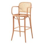 HASIRLI PETEK KOLLU DÖŞEMELİ BAR SANDALYESİ